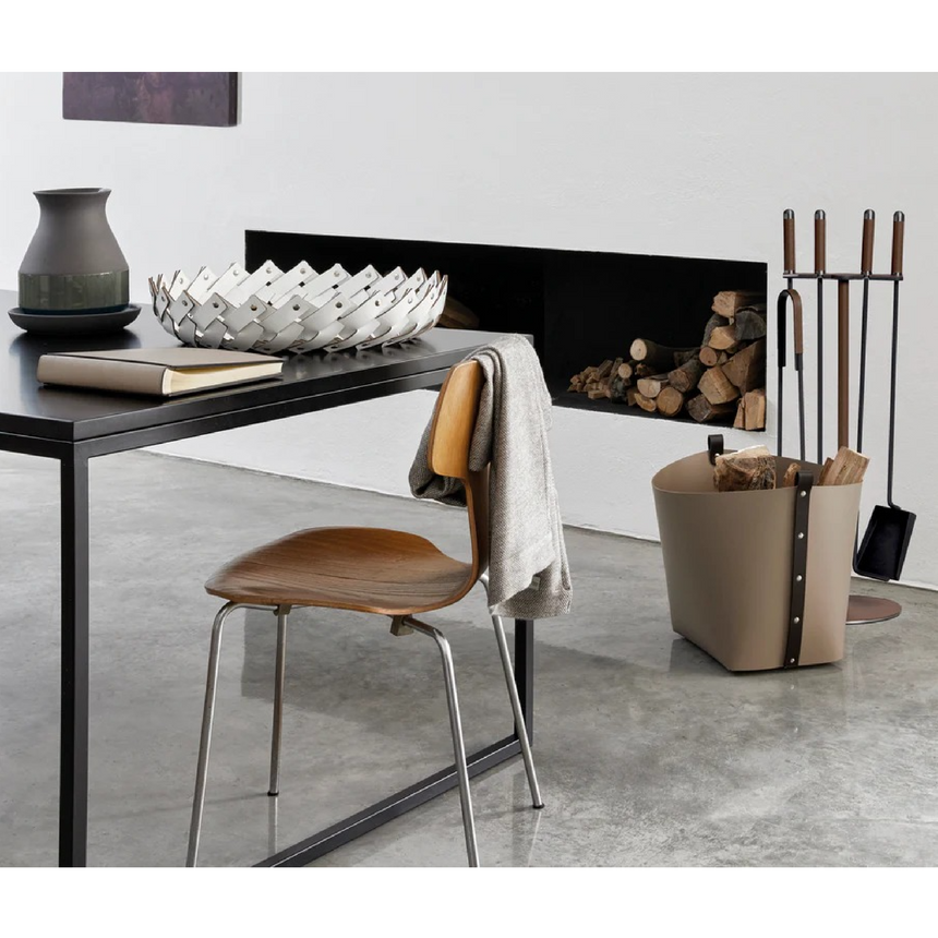 Leather Strips Short Basket | Pinetti Almeria | Italianfurniture.com