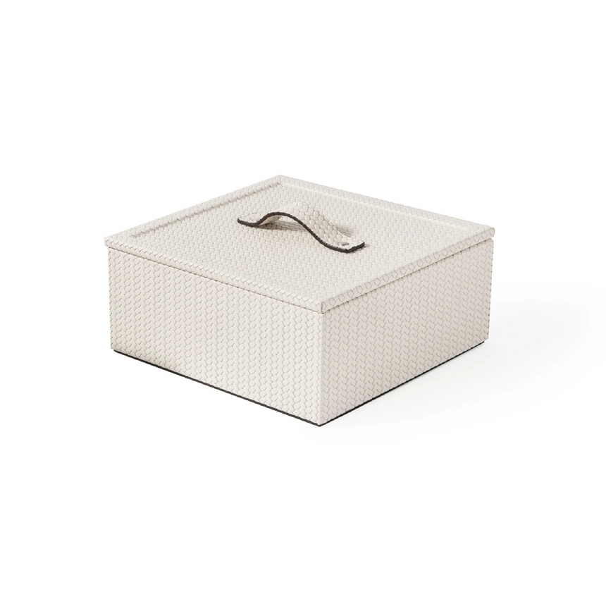 Premium Leather Lidded Square Box | Pinetti Mati | Italianfurniture.com