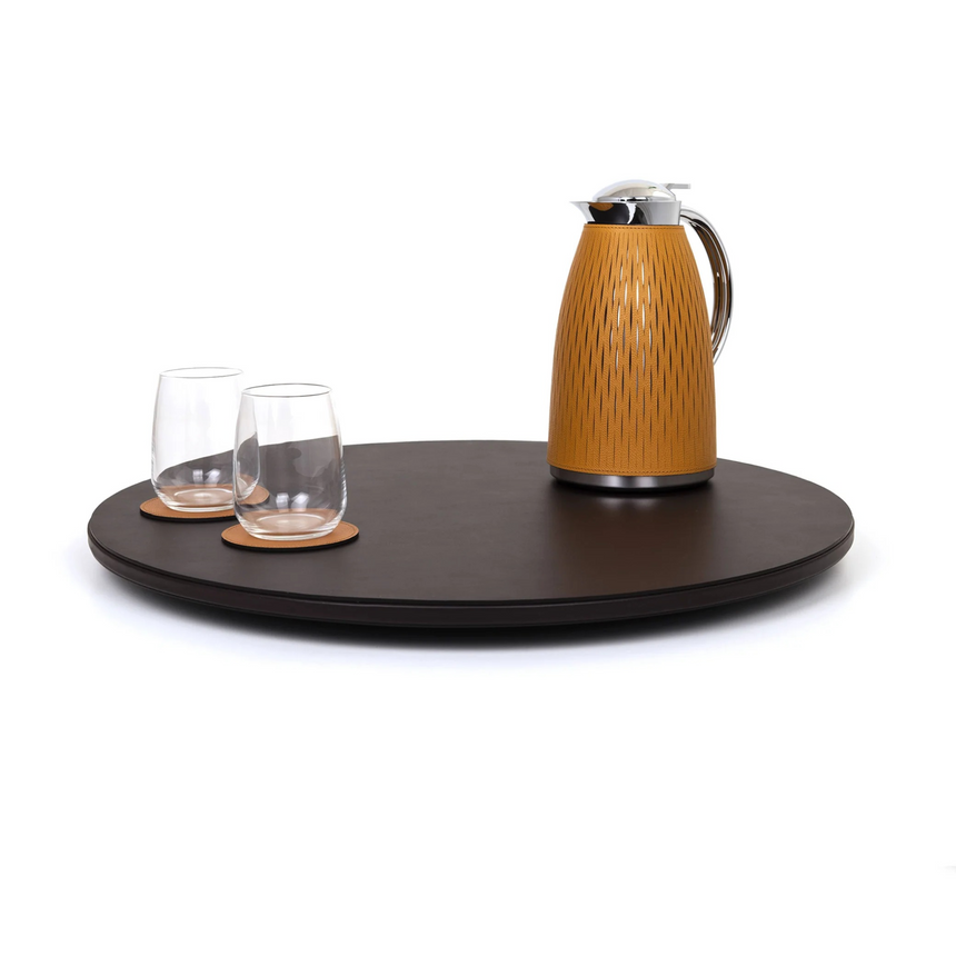 Calf Leather Lazy Susan | Pinetti | Italianfurniture.com
