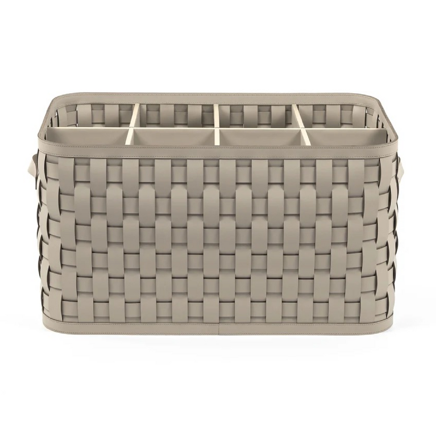 Woven Leather Shoes Basket | Pinetti Demetra | Italianfurniture.com