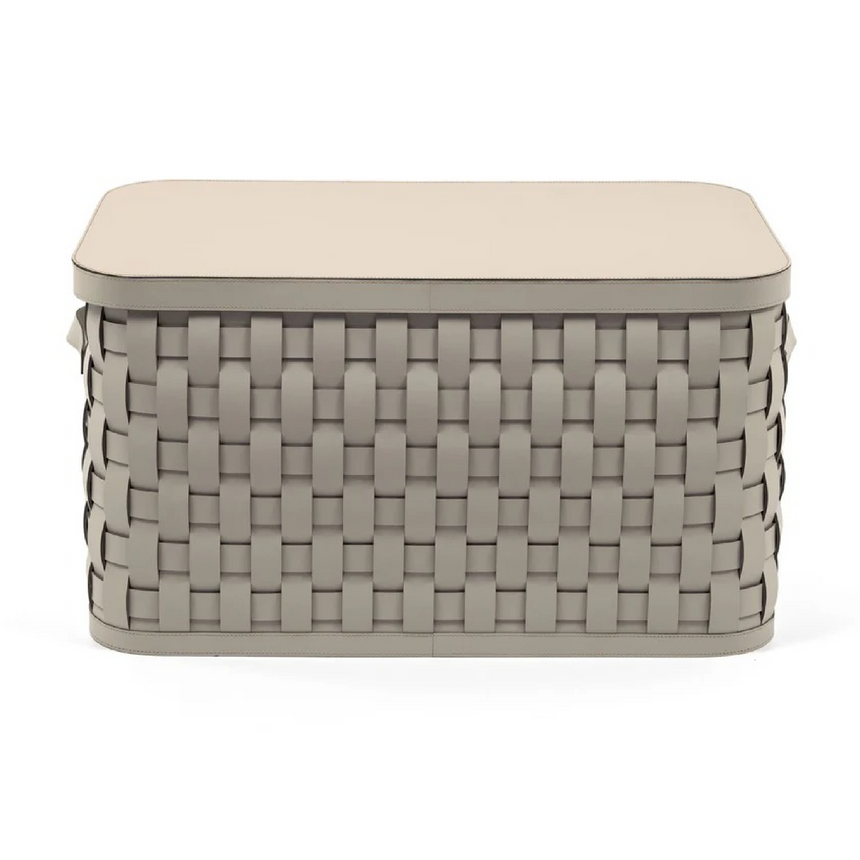 Woven Leather Shoes Basket | Pinetti Demetra | Italianfurniture.com