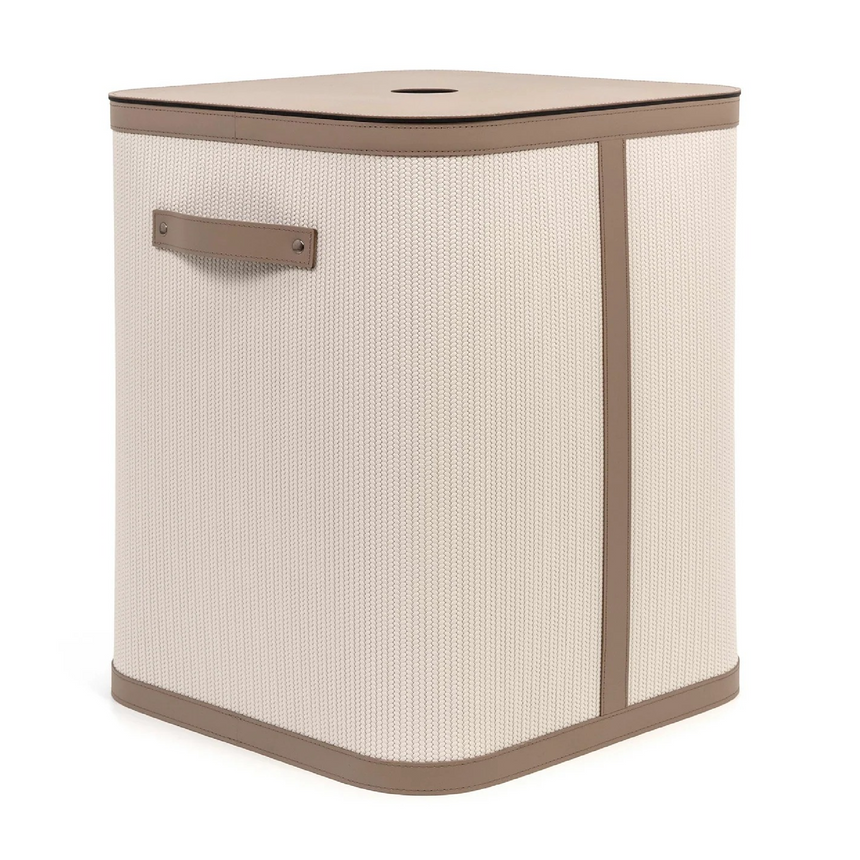 Square Lidded Leather Basket | Pinetti Roda | Italianfurniture.com
