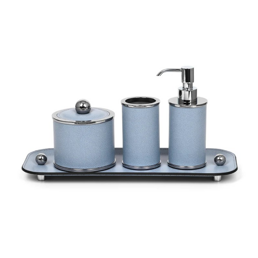 Leather Covered Round Bathroom Set | Pinetti Olimpia | Italianfurniture.com