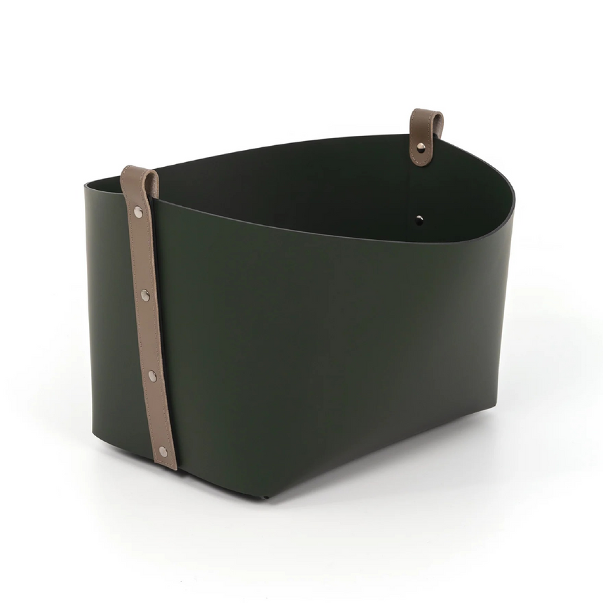Leather Strapped Basket | Pinetti Ovo | Italianfurniture.com