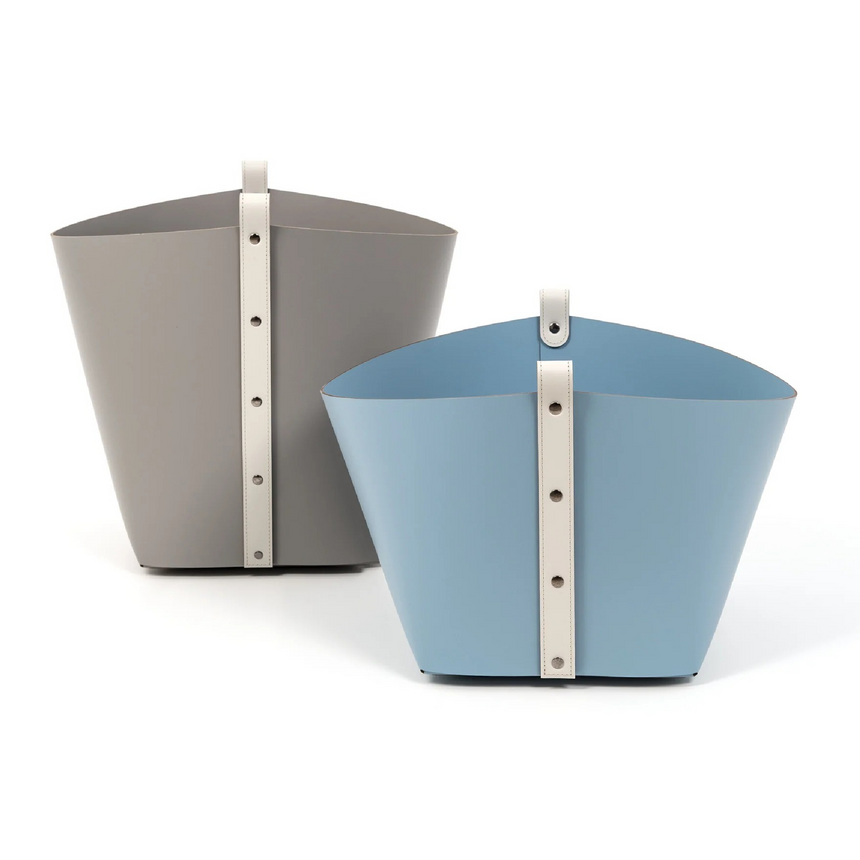 Leather Strapped Basket | Pinetti Ovo | Italianfurniture.com