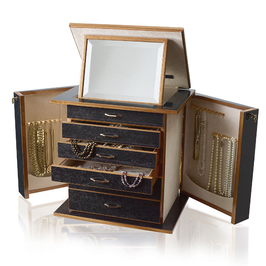 Luxury Wooden Jewelry Box with Lockt | Agresti Bijoux | Italianfurniture.com