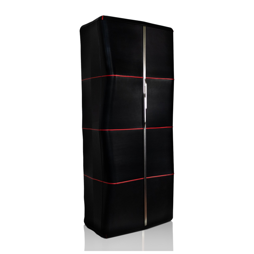 Armoured Black Leather Watch Armoire | Agresti Gran Premio | Italianfurniture.com