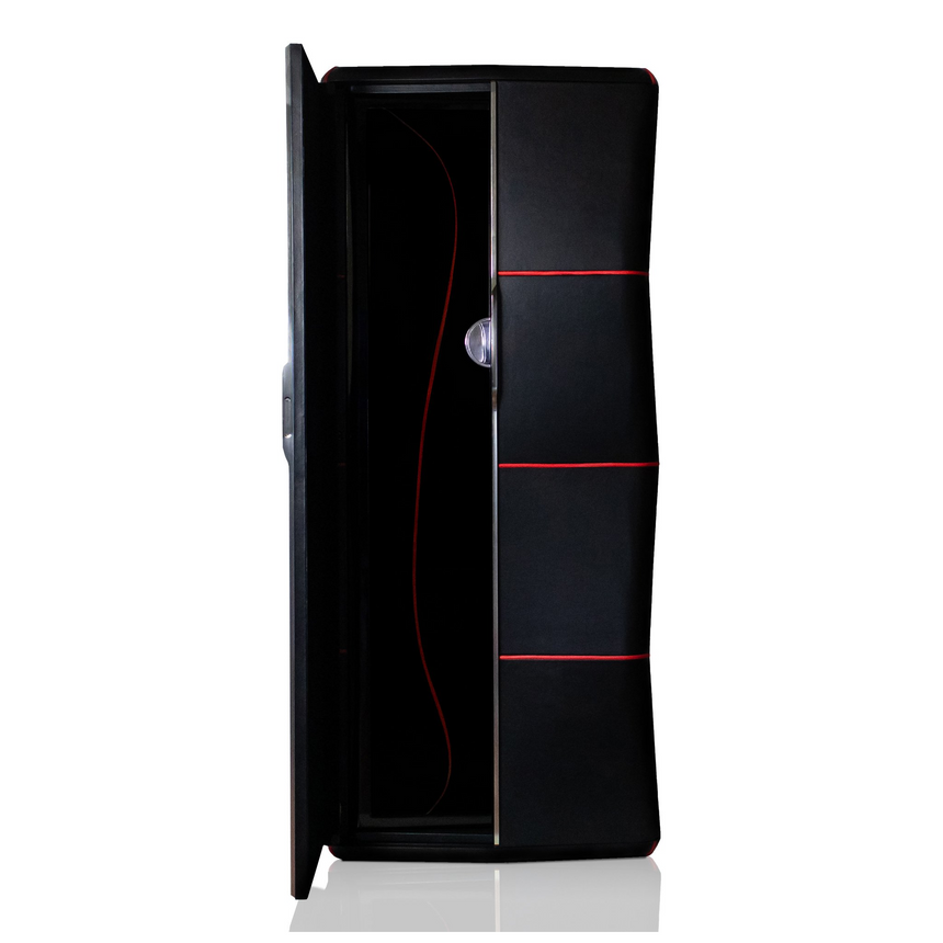 Armoured Black Leather Watch Armoire | Agresti Gran Premio | Italianfurniture.com