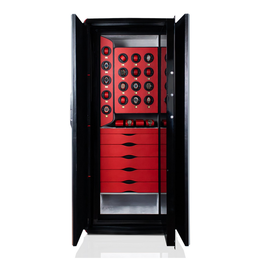 Armoured Black Leather Watch Armoire | Agresti Gran Premio | Italianfurniture.com