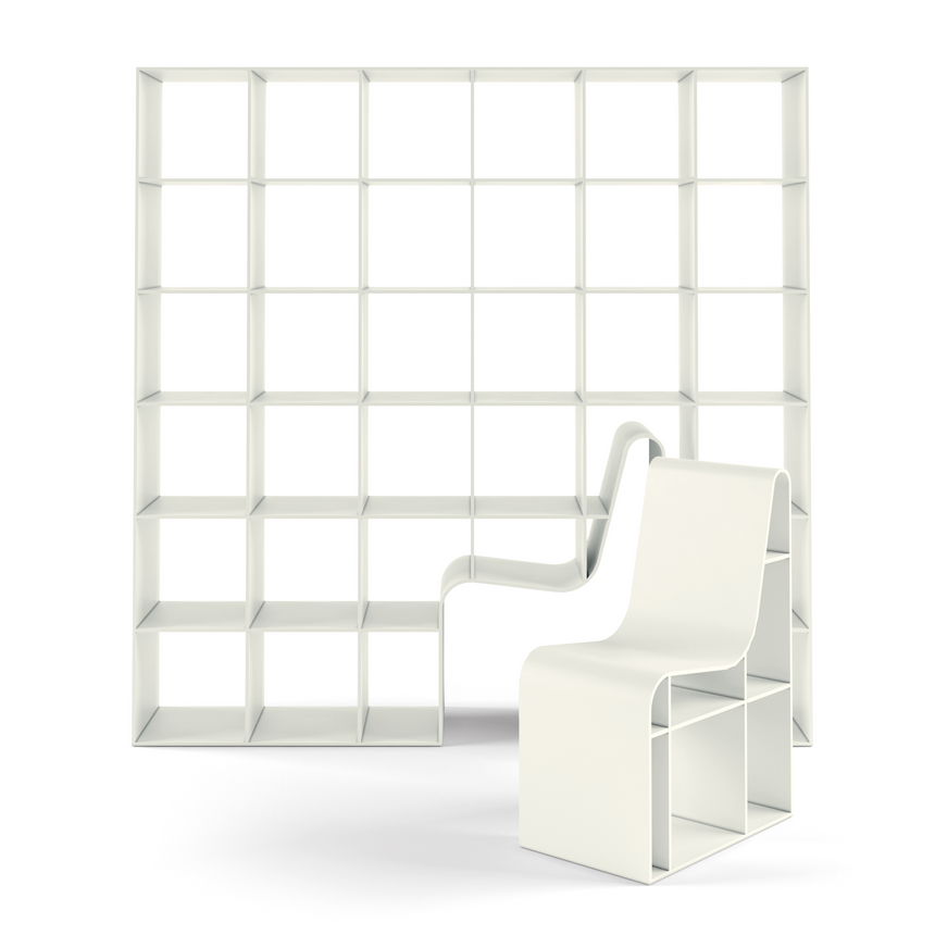 White Lacquered Chair Bookcase | Alias Bookchair | Italianfurniture.com