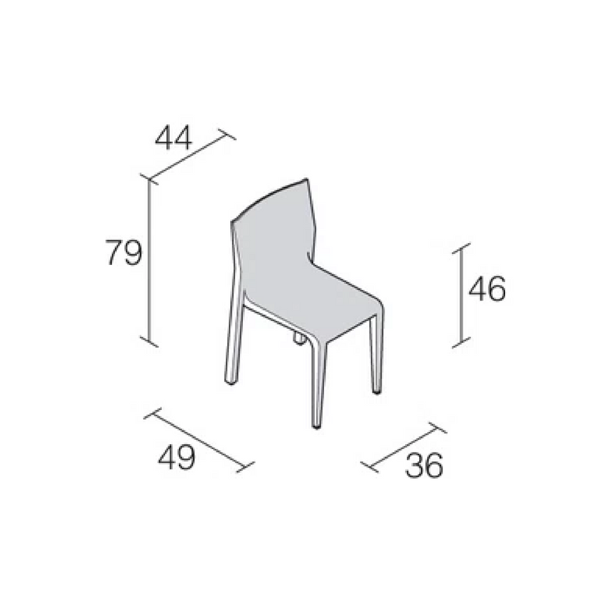 Italian Designer Hide Leather Side Chair | Alias Laleggera