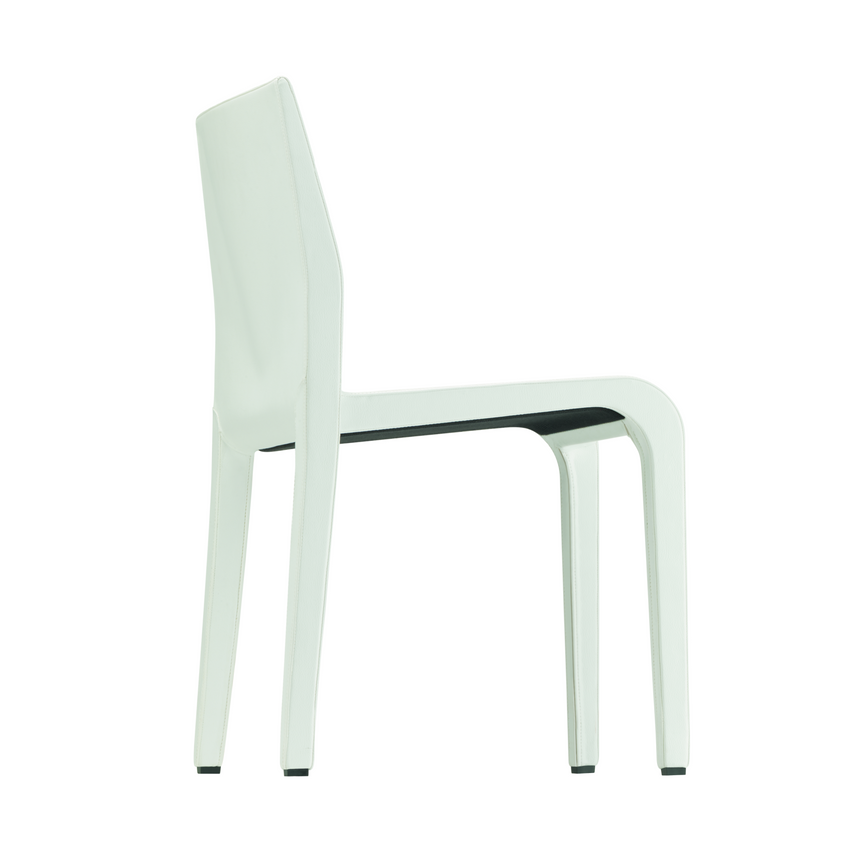Italian Designer Hide Leather Side Chair | Alias Laleggera
