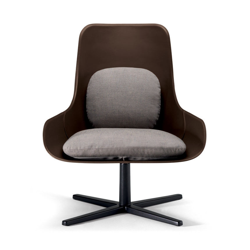 Leather Covered Swivel Armchair | Alias Violon | Italianfurniture.com