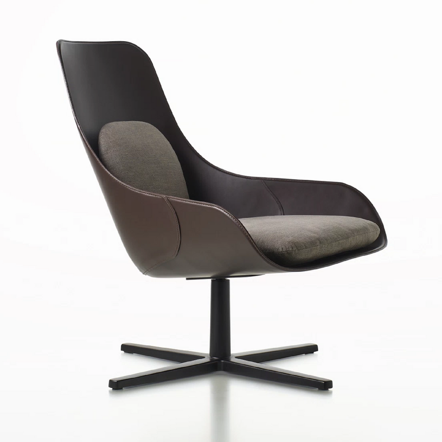 Leather Covered Swivel Armchair | Alias Violon | Italianfurniture.com