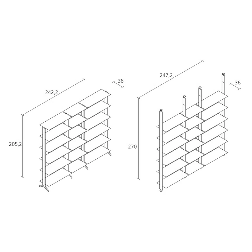 Aluminium 5-Layer Bookshelf | Alias Aline | Italianfurniture.com