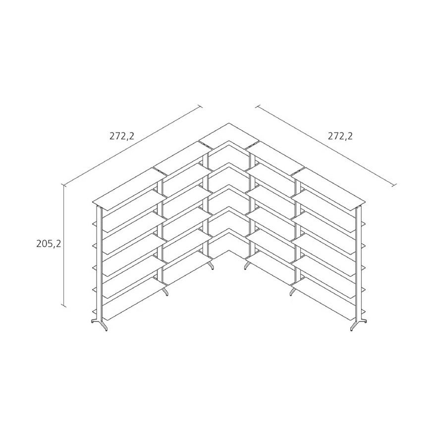 Extruded Aluminium Corner Bookshelf | Alias Aline | Italianfurniture.com