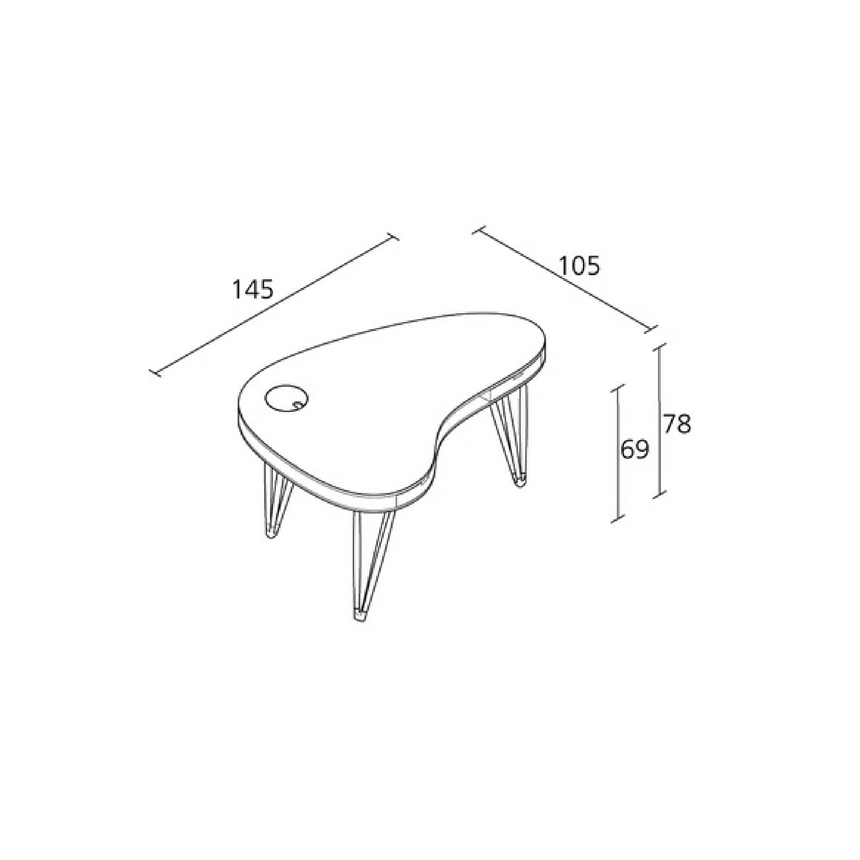 Organic-Shaped 2-Drawer Desk | Alias Plettro | Italianfurniture.com