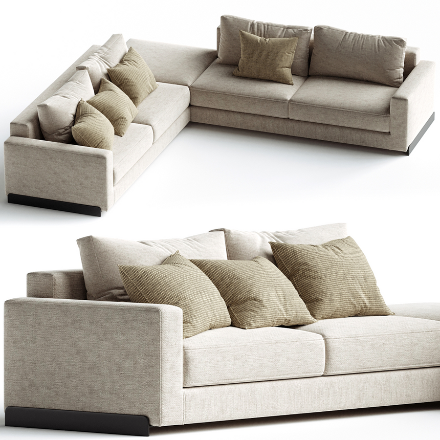 Corner Unit Sofa with Ottoman | Arflex Rendez-Vous (Composition R10)