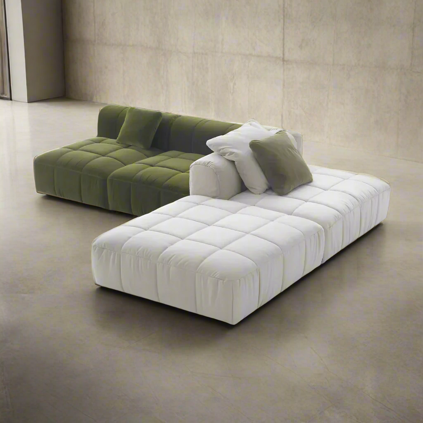 Channeled L-Shaped 4-Module Sofa | Arflex Strips (Composition S18)