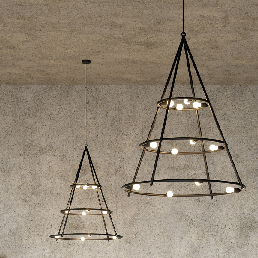Steel Tubes Conical Pendant Lamp | Artemide El Poris