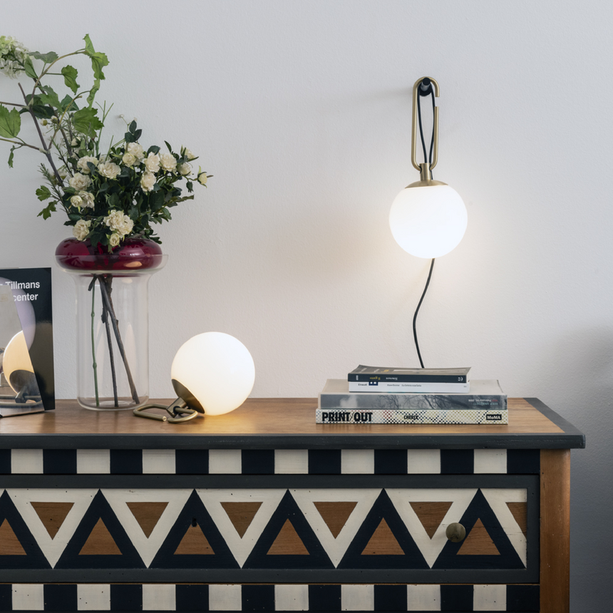 White Blown Glass Table Lamp | Artemide nh1217 | Italianfurniture.com