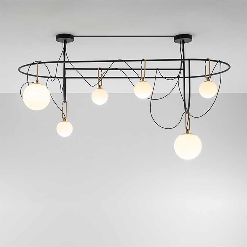 Blown Glass Globe Chandelier | Artemide nh | Italianfurniture.com