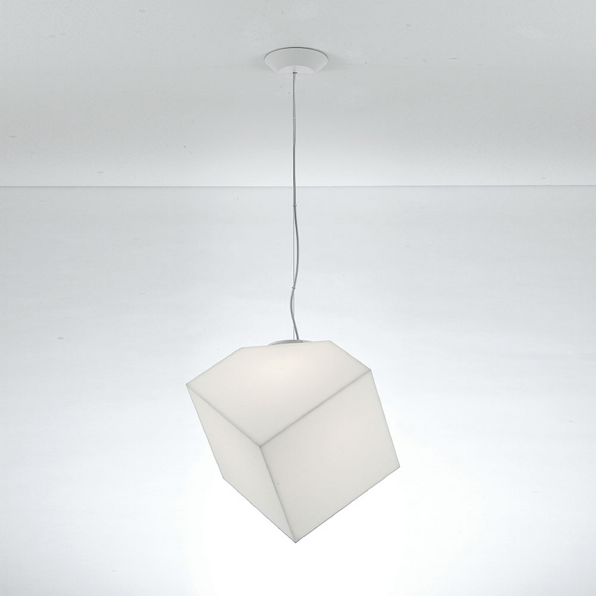White Geometrical Pendant Lamp | Artemide Edge | Italianfurniture.com