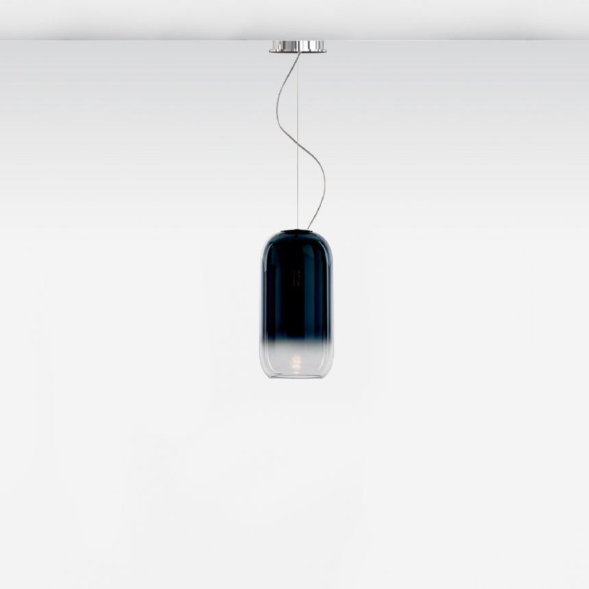 Pill-Shaped Glass Pendant Lamp | Artemide Gople | Italianfurniture.com