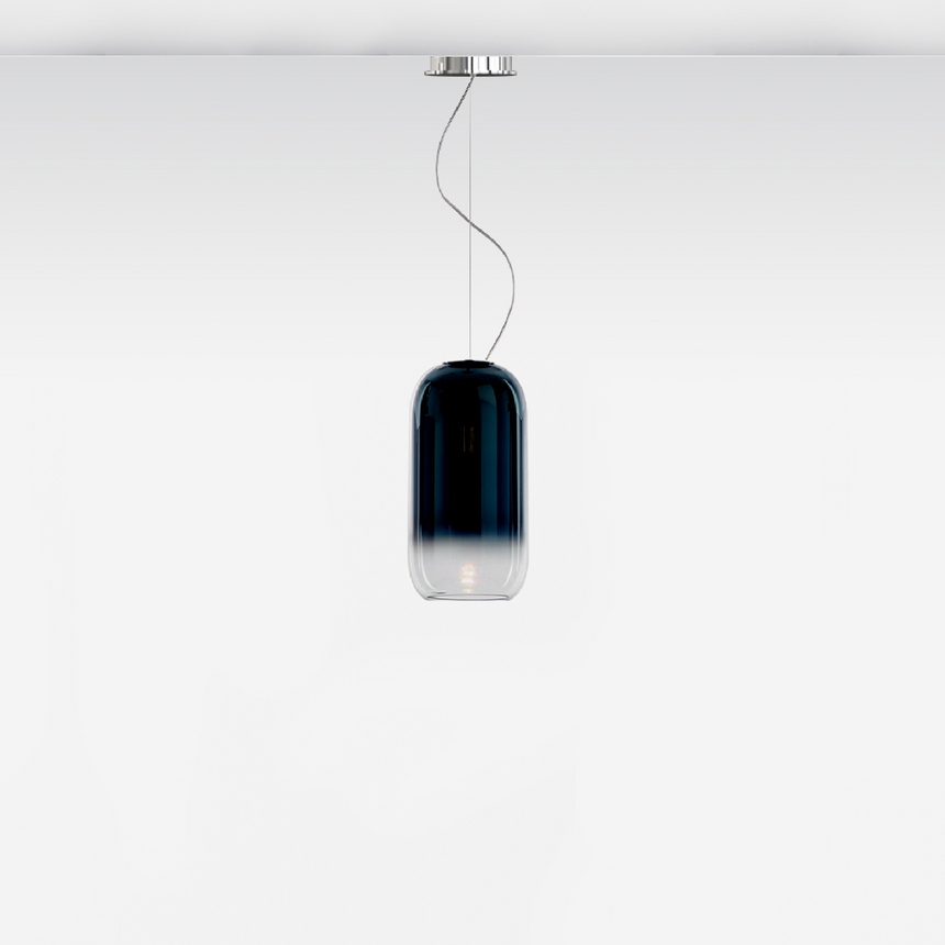 Pill-Shaped Glass Pendant Lamp | Artemide Gople | Italianfurniture.com