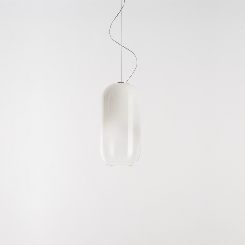 Pill-Shaped Glass Pendant Lamp | Artemide Gople | Italianfurniture.com