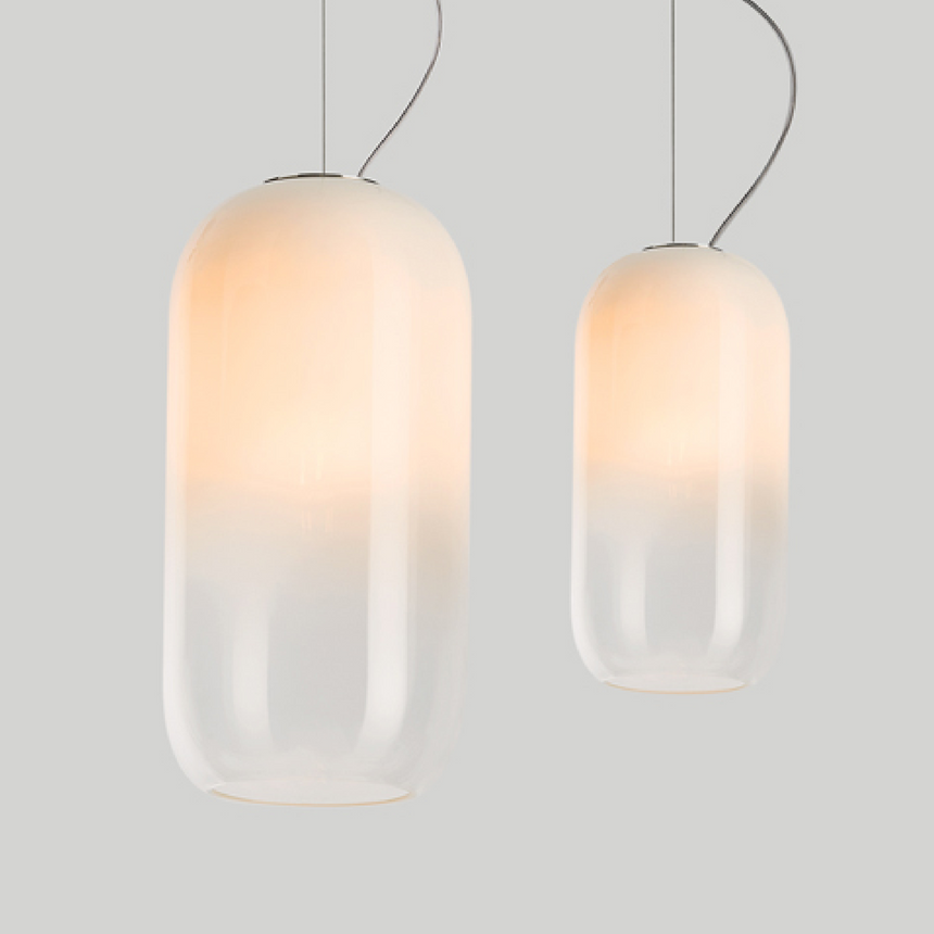 Pill-Shaped Glass Pendant Lamp | Artemide Gople | Italianfurniture.com