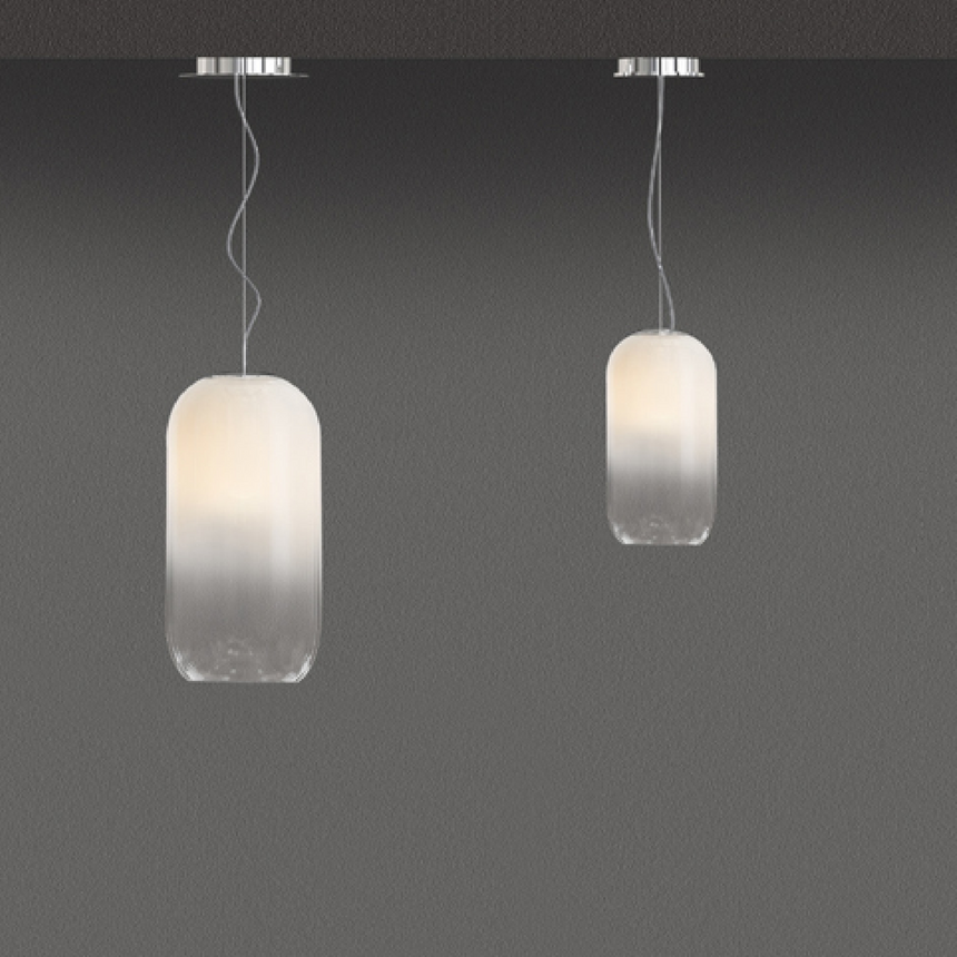 Pill-Shaped Glass Pendant Lamp | Artemide Gople | Italianfurniture.com