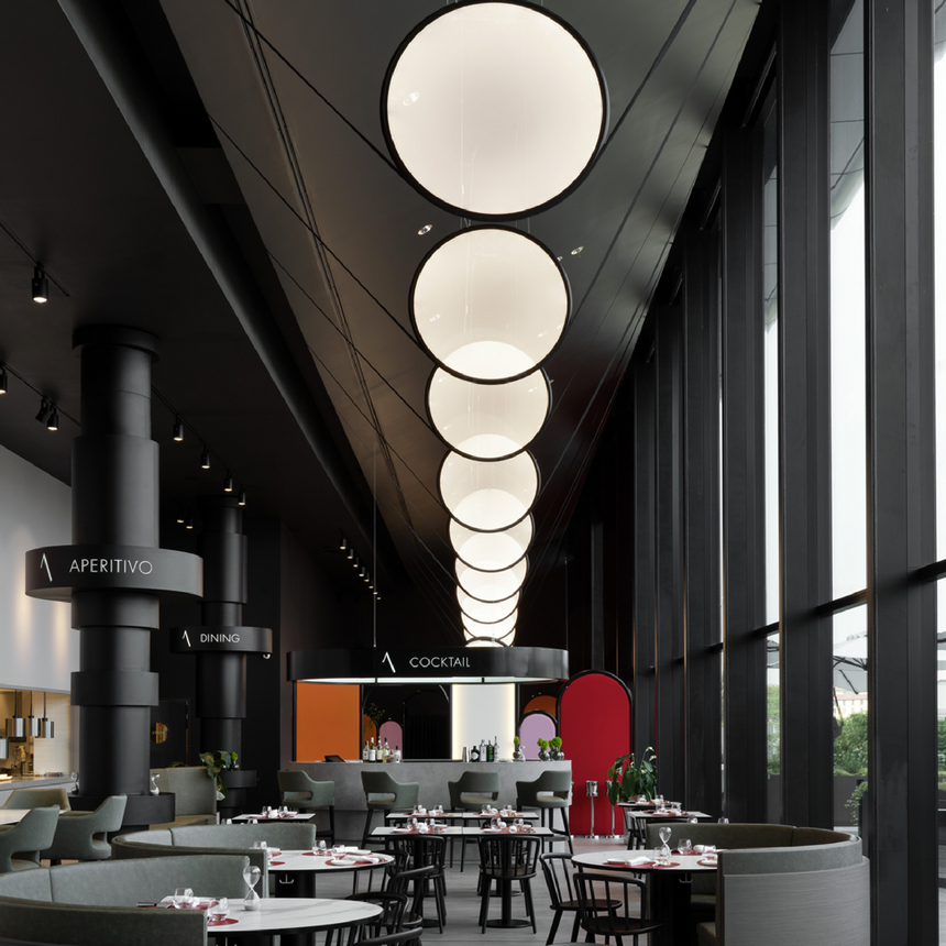 Aluminum Ring Vertical Pendant Lamp | Artemide Discovery | italianfurniture.com