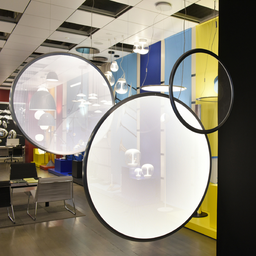 Aluminum Ring Vertical Pendant Lamp | Artemide Discovery | italianfurniture.com