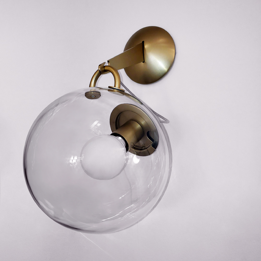 Clear Glass Globe Wall Lamp | Artemide Miconos | Italianfurniture.com