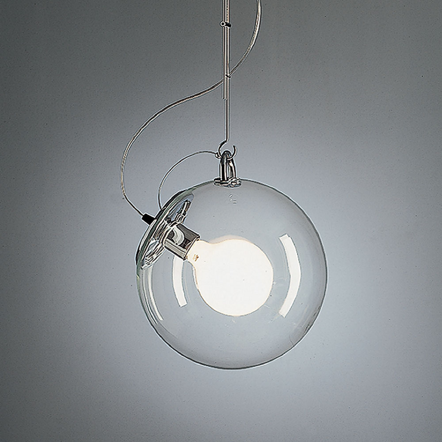 Clear Blown Glass Pendant Lamp | Artemide Miconos | Italianfurniture.com