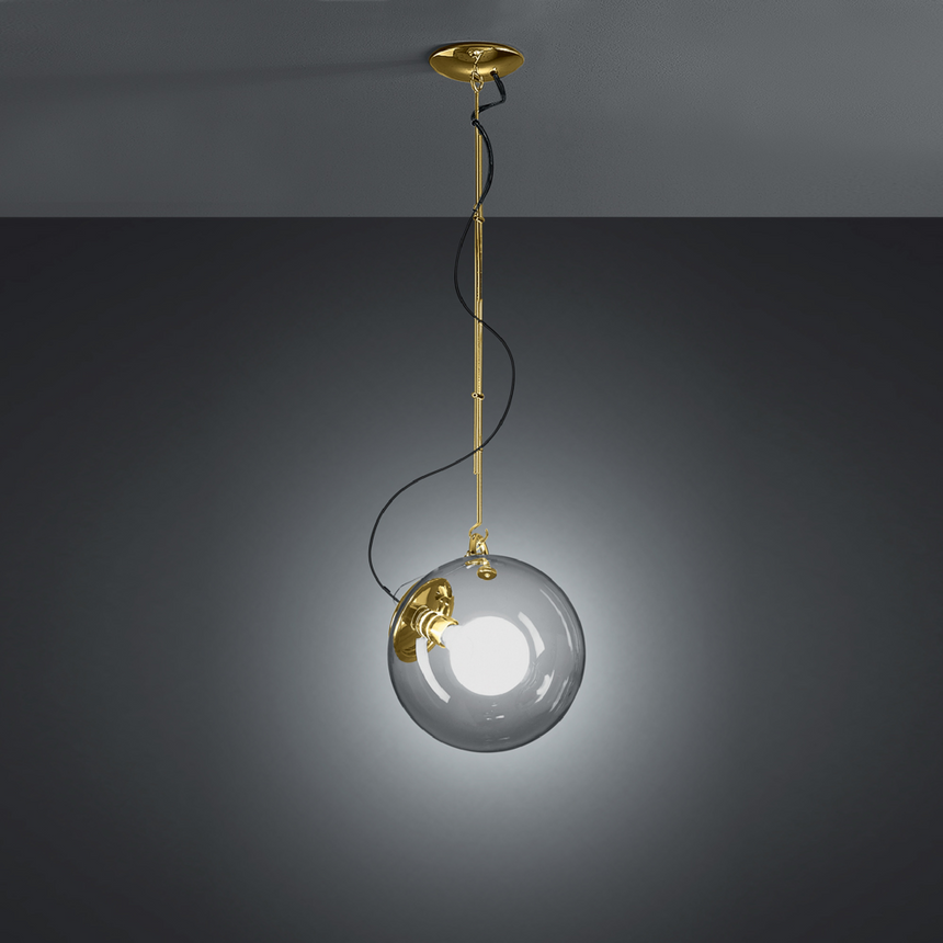 Clear Blown Glass Pendant Lamp | Artemide Miconos | Italianfurniture.com