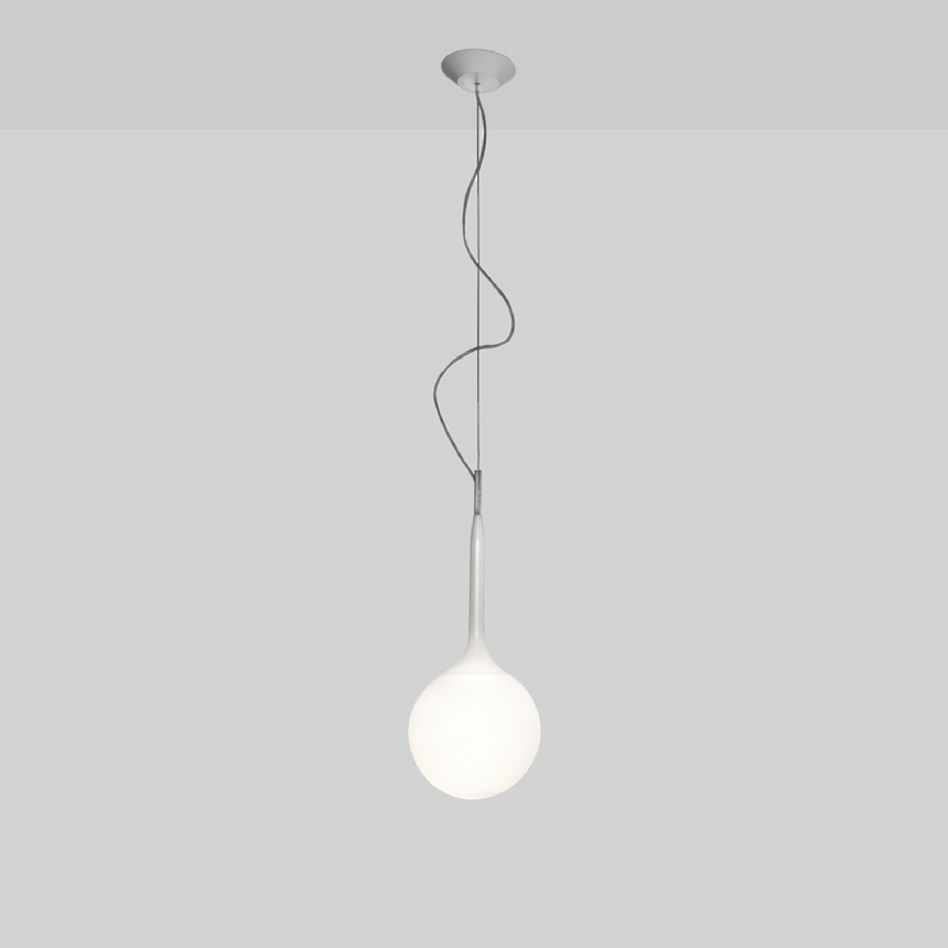 Opaque Glass Sphere Pendant Lamp | Artemide Castore | Italianfurniture.com