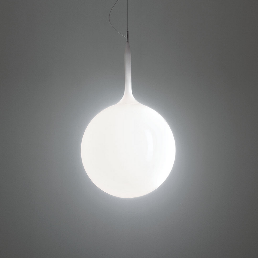 Opaque Glass Sphere Pendant Lamp | Artemide Castore | Italianfurniture.com