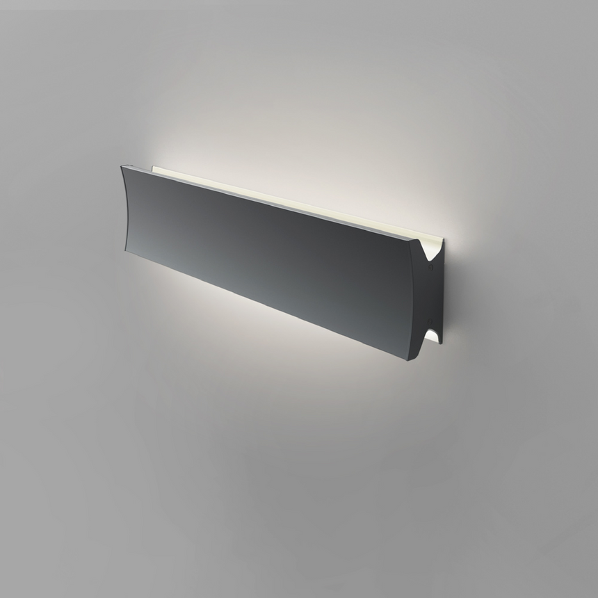 Gray Dimmable Dual Wall/Ceiling Lamp | Artemide Lineacurve | Italianfurniture.com