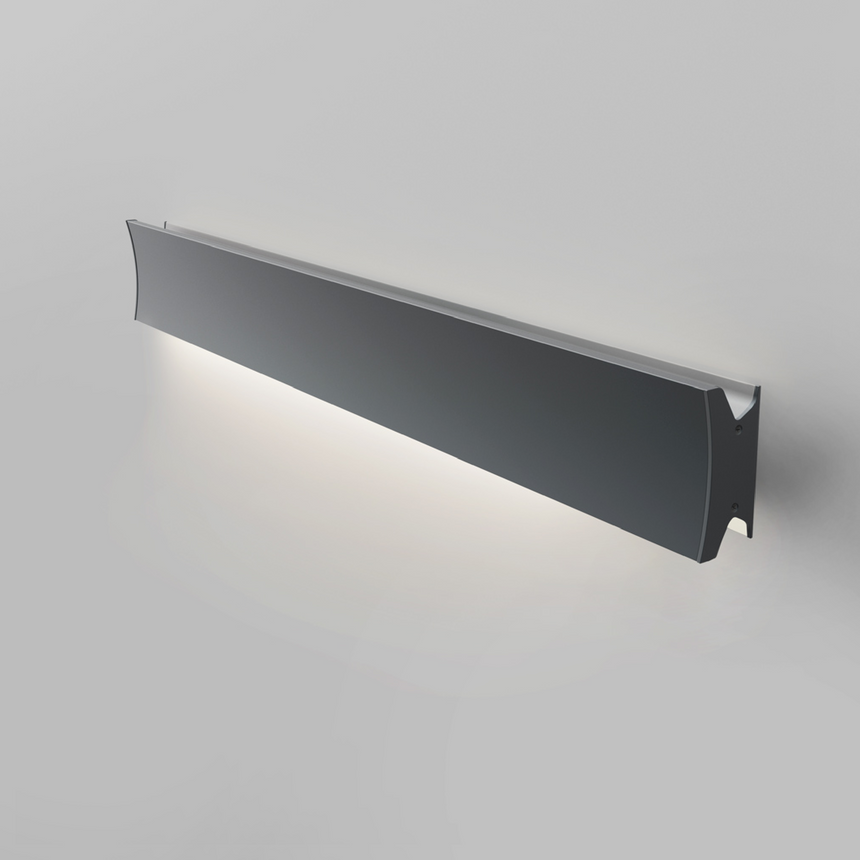 Gray Dimmable Mono Wall/Ceiling Lamp | Artemide Lineacurve | Italianfurniture.com