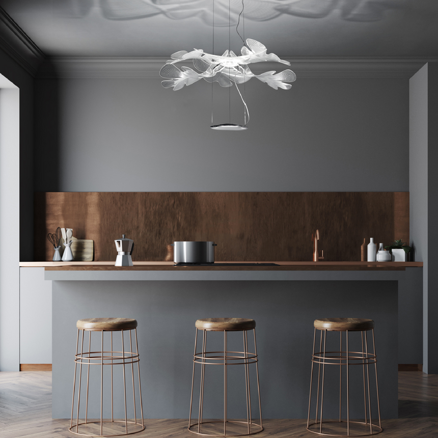 Clear Wavy Pendant Lamp | Artemide Chlorophilia | Italianfurniture.com