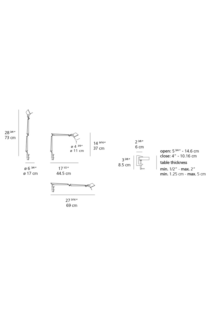 Micro Base Industrial Table Lamp | Artemide Tolomeo | Italianfurniture.com