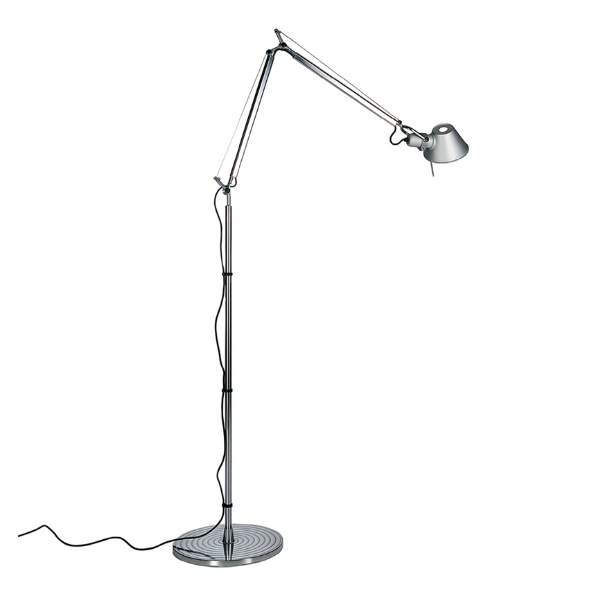Chromed Steel Dimmable Floor Lamp | Artemide Tolomeo | Italianfurniture.com