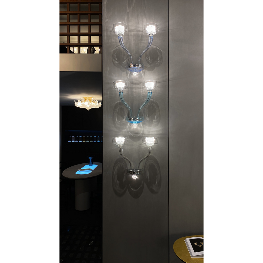 2-Bulb Glass Wall Lamp | Barovier & Toso Rosati | Italianfurniture.com