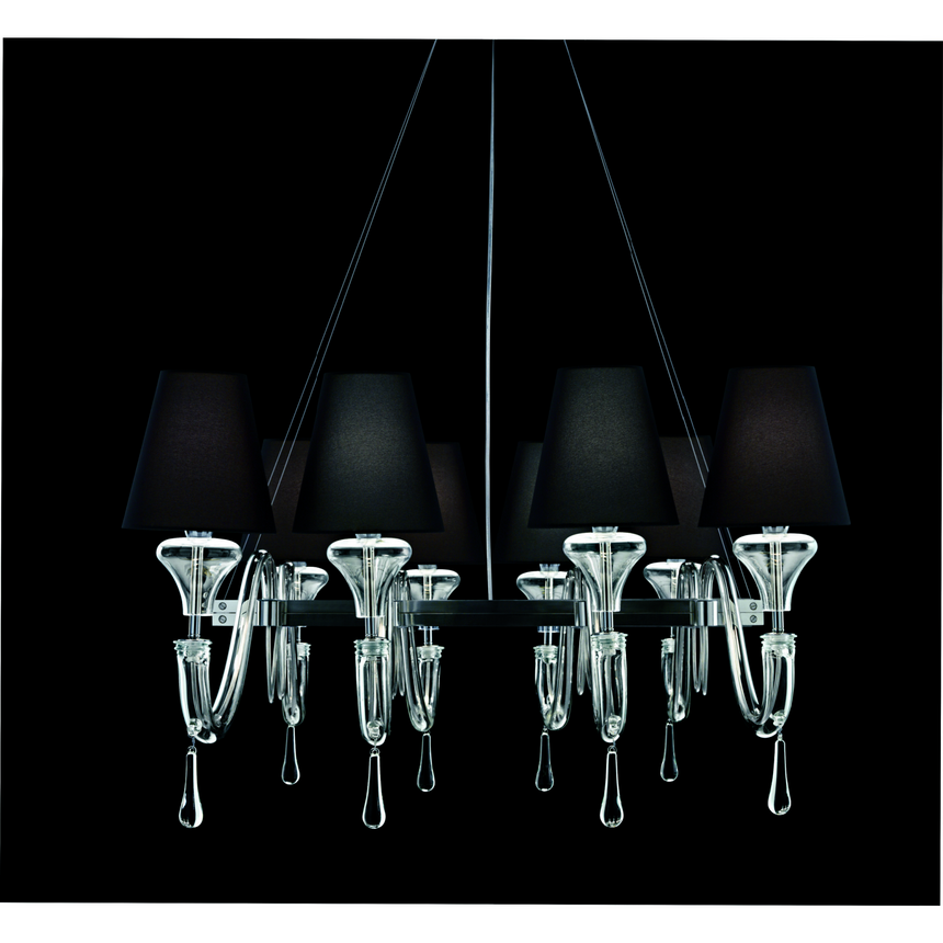 Horizontal 12-Bulb Chandelier | Barovier & Toso Domo Maryland | Italianfurniture.com