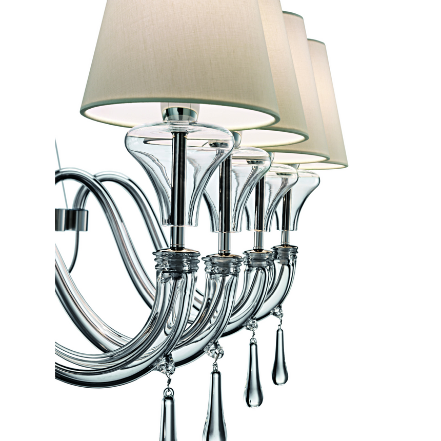 Horizontal 12-Bulb Chandelier | Barovier & Toso Domo Maryland | Italianfurniture.com