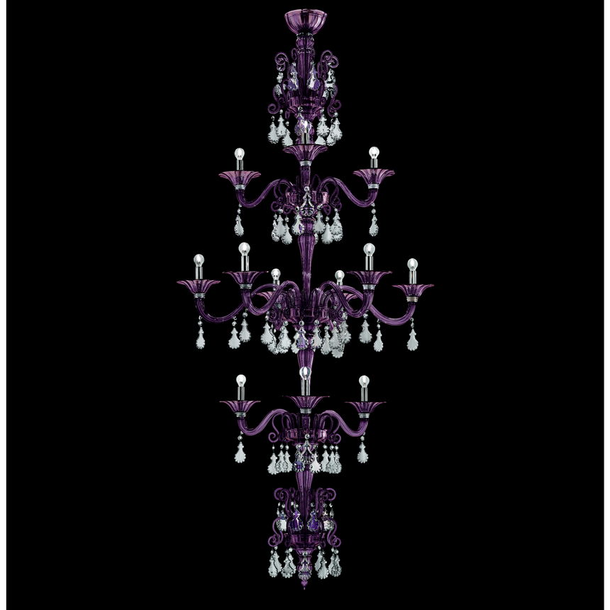 Crystal Cascade 12-Bulb Chandelier | Barovier & Toso Torpedo Taif | Italianfurniture.com