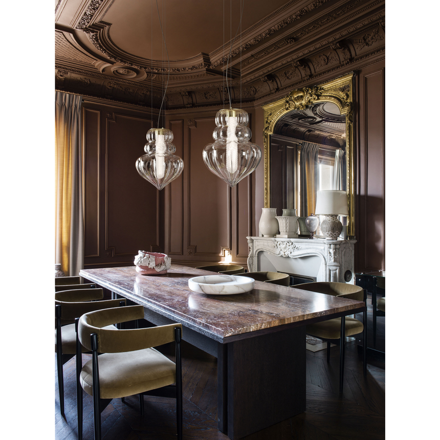 Geometric Crystal Hanging Lamp | Barovier & Toso Vallonné | Italianfurniture.com