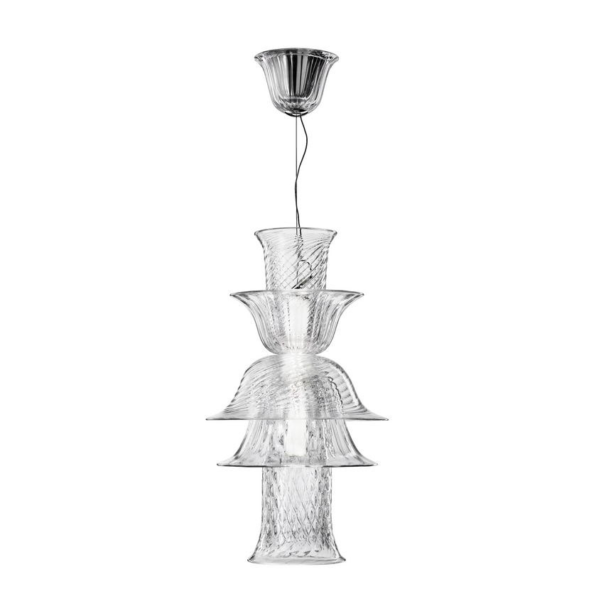 Modular Crystal Hanging Lamp | Barovier & Toso Campanula | Italianfurniture.com
